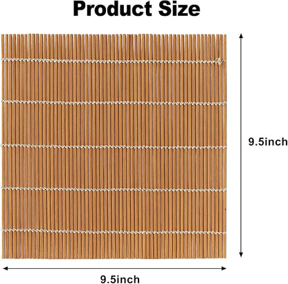 Bamboo Sushi Rolling Mat, Sushi roll maker, Sushi making kit, Bamboo Sushi Rolling Mat Carbonized Color (light brown, 1pcs)