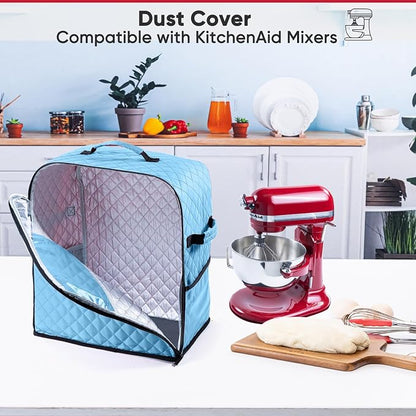 BAGSPRITE Stand Mixer Cover with Appliance Sliders Base Compatible with KitchenAid Mixer-Storage Bag for 6/7/8 Quart with Pockets for Kitchen Aid Accessories and Attachments