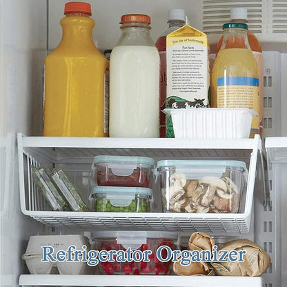 6 PACK 12in Hanging Under Shelf Storage Basket Kitchen Cabinet Organizer Storage, Slides Under Wire Shelves for Counter Pantry Desk Bookshelf, White