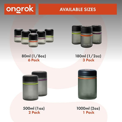 ONGROK Glass Storage Jar, 1L, Single Pack, UV Herb/Spice Jar with Child Resistant Lid, Color-Coded Glass Containers Air Proof to Preserve Smell and Aroma, Perfect Size to Store in a Drawer or Cupboard