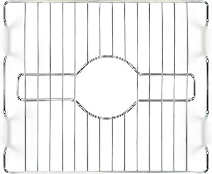 DecorRack Sink Protector for Kitchen Sink, Metal 13" x 11" Dish Rack, Protect from Stains, Damage, Scratches, Dishwasher Safe Grid, Mat, for Kitchen (1 Pack, Chrome)