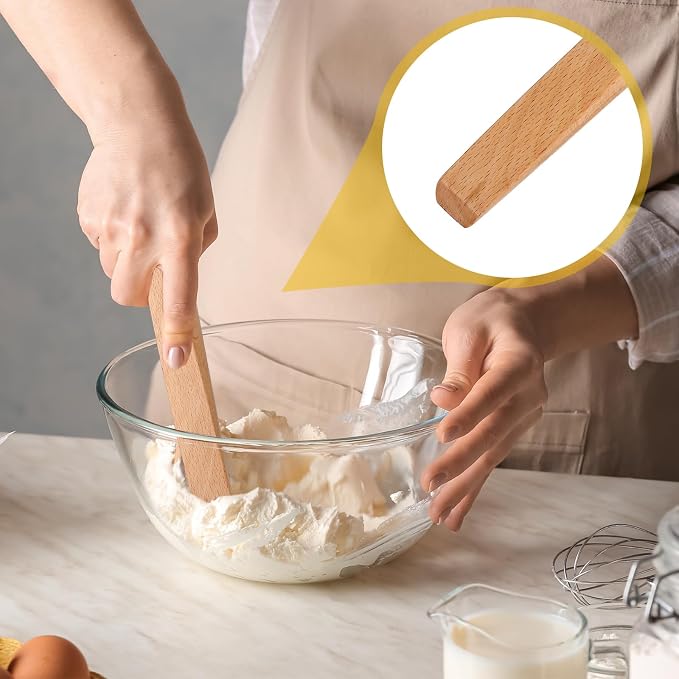 11 Inch Wooden Sourdough Bread Mixing Stir Stick Spurtle Wooden Sourdough Bread Making Tools Paddle Stirring Stick for Kitchen Cooking(Beech)
