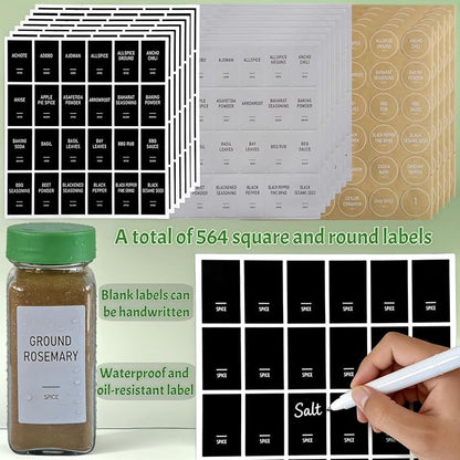 Spice Jars with Labels - 24 Glass Spice with Shaker Lids & Airtight Plastic Caps - 4oz Complete Seasoning Containers Organizer Set for Cabinet, Drawer & Rack (Green)