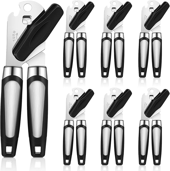 Gisafai 6 Pcs Manual Can Opener Bulk with Sharp Blade Smooth Edge Multifunctional Kitchen Gadget Handheld Openers Large Handheld Knob Can and Bottle Animals for Dorm Kitchen Essentials Gifts