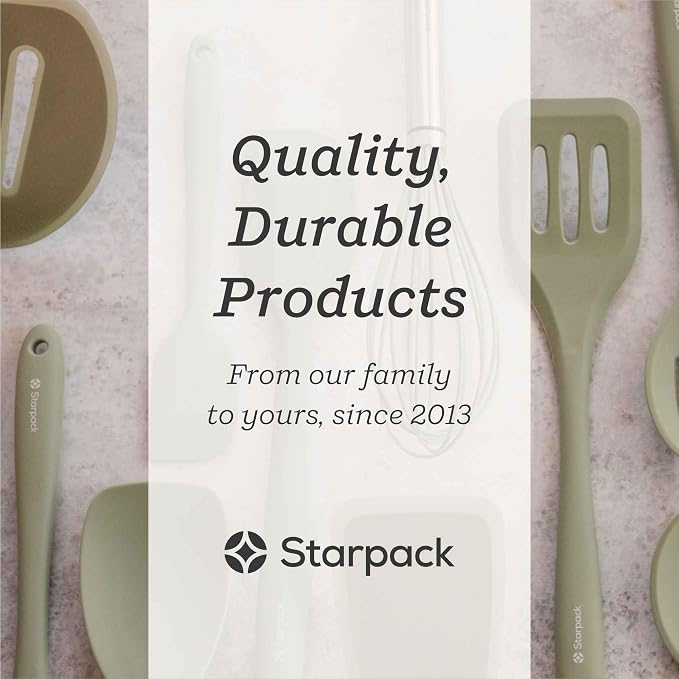 Starpack 'Let it Drain' XL Silicone Slotted Spoon (13.5 Inches)- Large Spoon with Slots for Cooking Heat Resistant to 600°F - Silicone Slotted Serving Spoons, Non Stick Cooking Spoons with Slots