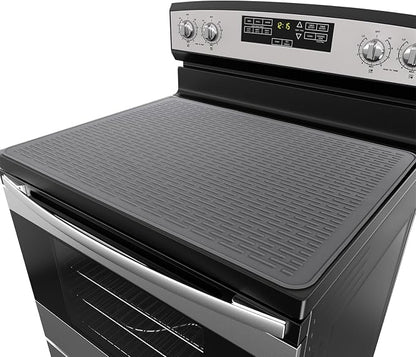 YUHFERA Stove Top Cover for Electric Stove - Silicone Stove Mat for Glass Top, Glass Cooktop Protector, XL Dish Drying Mats for Kitchen,Oven Covers for Electric Stove (Gray,30 x 21)