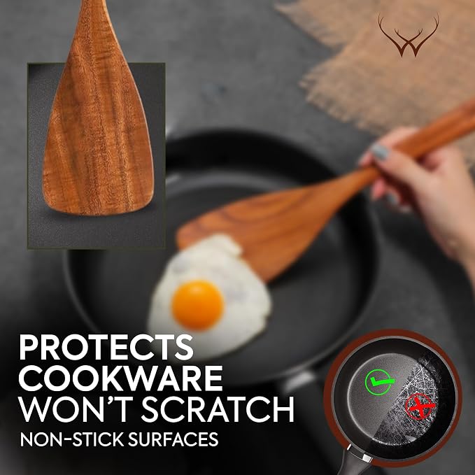 30 Pcs Teak Wooden Utensil Set – Premium Cooking Utensils Set, Natural Wooden Spoons for Cooking - Sturdy Kitchen Utensils & Cooking Spoons for Every Chef