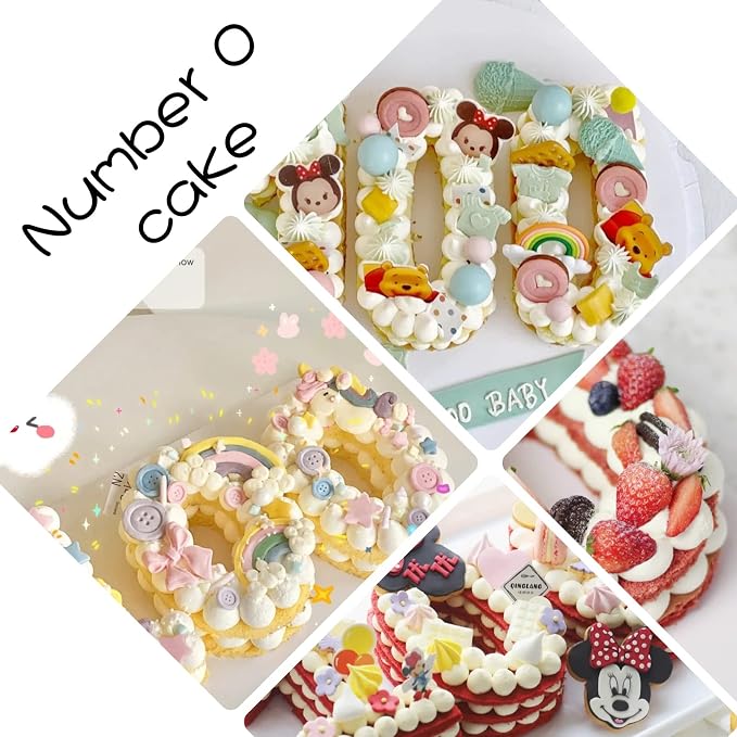 Dioycli Number Cake Molds for Baking 3D Silicone Cake Molds DIY Personalized Cake Pan for Birthday Wedding and Anniversary Number 0 Cake Pan of 10 Inch