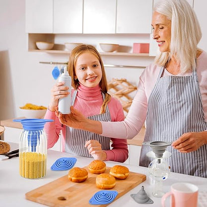 Kitchen Funnels Set 4 Pack，Small and Large，Silicone Collapsible Funnel，Small Funnel for Bottles and Funnels for Filling Water Bottle