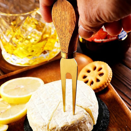 Premium Stainless Steel Cheese Tool Set - Gold Cheese Knife Set - Cut, Spread All Your Favorite Cheeses (4 Gold Cheese Set)