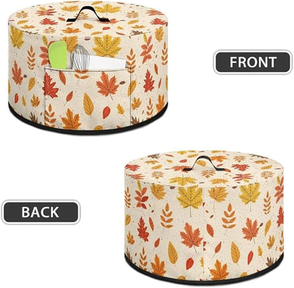 Autumn Leaves Slow Cooker Dust Cover Compatible with 6-8 qt Crock for Pot Small Kitchen Appliance Decor Dust Cover with A Top Handle and Pocket