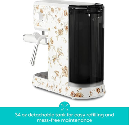CASABREWS CM5418 Espresso Machine 20 Bar, Compact Espresso Maker with Steam Milk Frother, Stainless Steel Coffee Machine with 34oz Removable Water Tank for Cappuccino, Latte Machine, Blooming Ivory