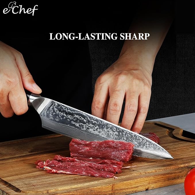 8-inch Damascus Chef Knife, made with sharp VG10 steel, 67 layers Damascus cooking knife, G10 handle, beautifully packaged box (8-inch chef's knife)