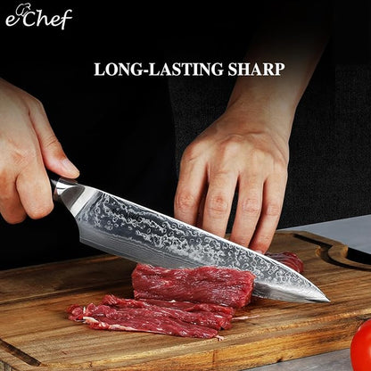 8-inch Damascus Chef Knife, made with sharp VG10 steel, 67 layers Damascus cooking knife, G10 handle, beautifully packaged box (8-inch chef's knife)