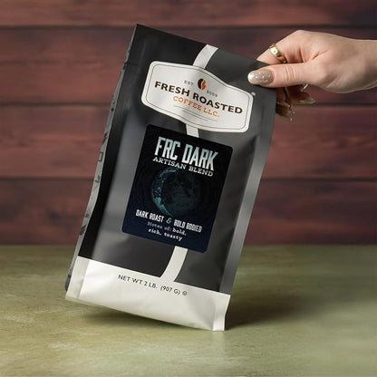 Fresh Roasted Coffee, FRC Dark Roast Blend Whole Bean Coffee, Dark Roast, Kosher, 2 lb (32 oz)