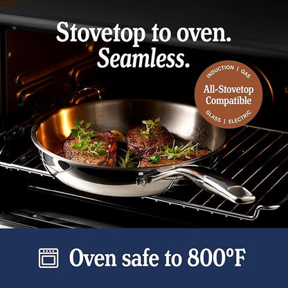 LEGEND COOKWARE 5-Ply Stainless Steel Cookware Set, 6-Piece Pots and Pans Set - Induction Compatible, Oven Safe 800°F - Non-Toxic, No Coatings - Built to Last Generations