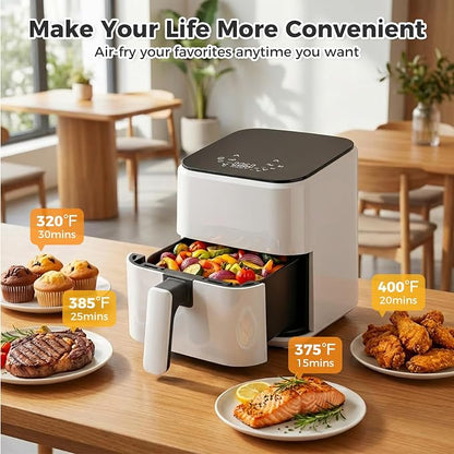 NEWBULIG Air Fryer, Compact Digital 3 Qt Airfryer with Nonstick Plate & Dishwasher Safe Basket, Quick Easy Meals, Features Auto Shutoff and Simple Touchscreen, Ideal for Small Spaces