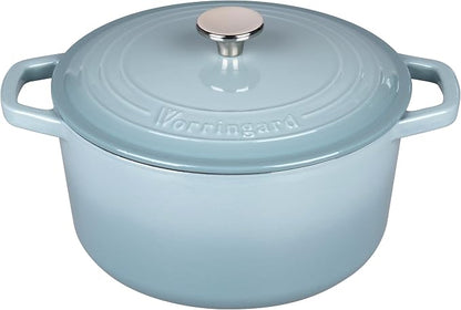 VORRINGARD Enameled Cast Iron Dutch Oven Pot with Lid, for Bread Baking, Round Bread Oven- include Sourdough Bread Baking Supplies Set, 6QT, Sea Salt
