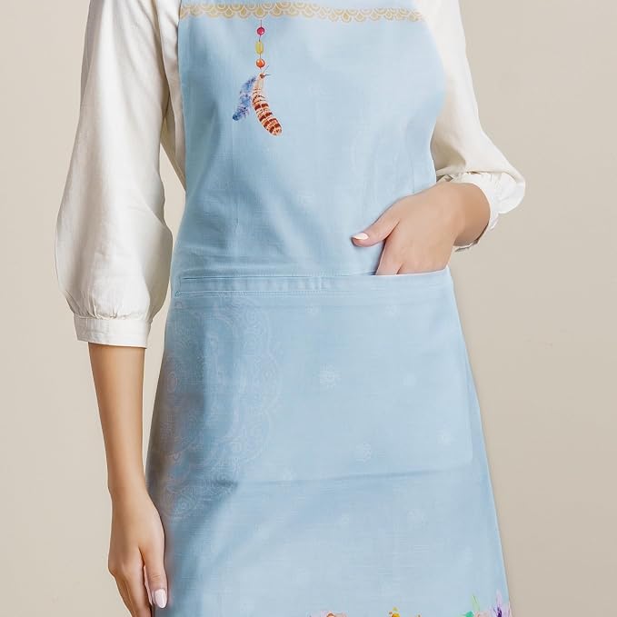 Maison d' Hermine 100% Cotton Apron for women with Pocket Kitchen Chef Apron for Men Cooking Spring Summer