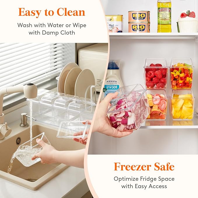 Lifewit Ice Chilled Condiment Caddy with 5x 20 oz Containers, Condiment Server with Lid & Metal Accessories, Serving Tray Platter with Removable Dishes for Bar, Fruit, Salad, Taco, Party Garnish