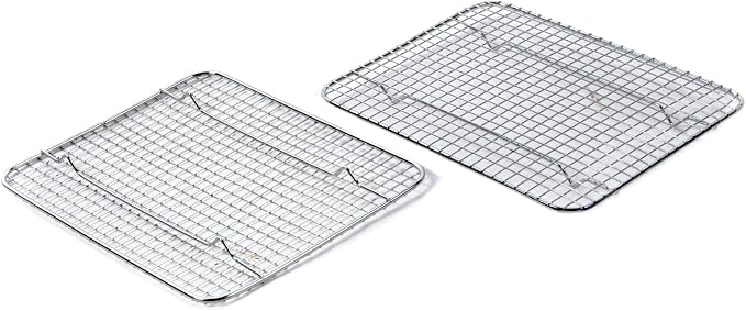 Goson Kitchen Stainless Steel Heavy Duty Metal Wire Cooling, Cooking, Baking Rack For Baking Sheet, Oven Safe up to 575F, Dishwasher Safe Rust Free | 8"x10"; SET OF 2