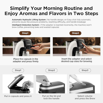 Warriors1 Coffee Maker for Keurig K Cup pod, Espresso Machine for Nespresso Original, Dolce Gusto Pods, Ground Coffee, Coffee Machine for kitchens, apartments, dorms, RVs & camping, 28 oz Reservoir
