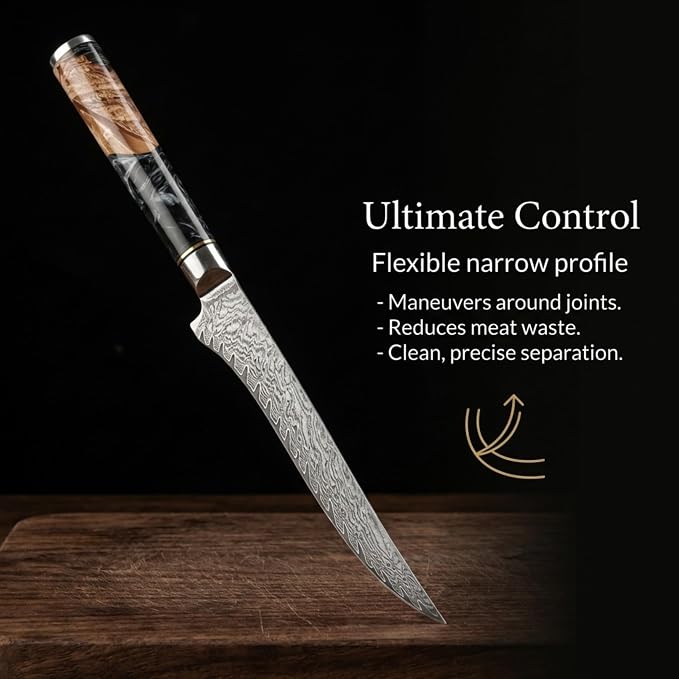 Tidal Black - 6" Boning Knife - Damascus