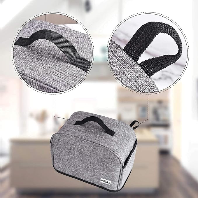 2 Slice Toaster Cover with Two Pockets for Storing knife,Grey