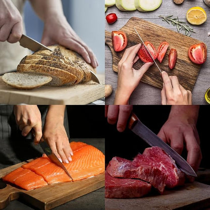 7PCS Kitchen Knife Set, Professional Japanese Chef Knives with High Carbon Stainless Steel Ultra, Sharp Aikido Knife Set for Cooking Meat, Fruits, Vegetables