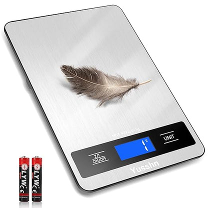 Food Scale, 11lb Kitchen Scale with 0.05oz/1g Precision, 6 Units Tare Function & LCD Display, Stainless Steel Digital Scale for Baking, Cooking, Meal Prep - Kitchen Gadgets & Gifts, Home Essentials