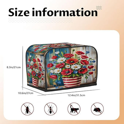 Toaster Cover 4 Slice Wide Slot kitchen 8Bread Toaster Oven Dustproof Cover Small Appliance Kitchen Covers Dust and Fingerprint Protection for Women Gift 4 Slice
