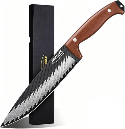 Topfeel 8 Inch Damascus Chef Knife, 67-Layer High Carbon Steel Kitchen Knife Sharp Japanese Chef Knives Full Tang, Professional Kitchen Knives with Wooden Ergonomic Handle