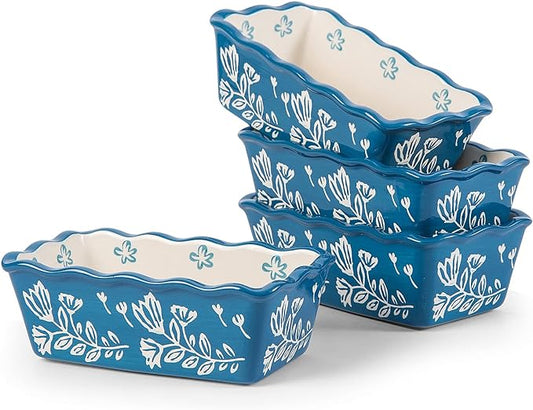 Mini Loaf Pan Bread Pan Ceramic Loaf Pans for Baking Bread Mini Bread Loaf Pans 4-Pieces Bread Baking Pan