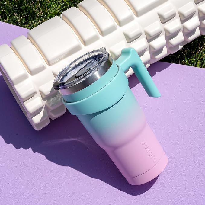 BJPKPK 10 oz Tumbler With Handle Stainless Steel Insulated Tumblers With Lid And Straw For Women,Bubble Gum