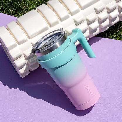 BJPKPK 10 oz Tumbler With Handle Stainless Steel Insulated Tumblers With Lid And Straw For Women,Bubble Gum