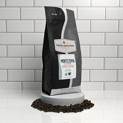 Fresh Roasted Coffee, Organic Montezuma Sunrise Whole Bean Coffee, Medium Roast, USDA Organic, 3rd Party Tested for Mold, Mycotoxin & Pesticides, Kosher, 2 lb (32 oz)