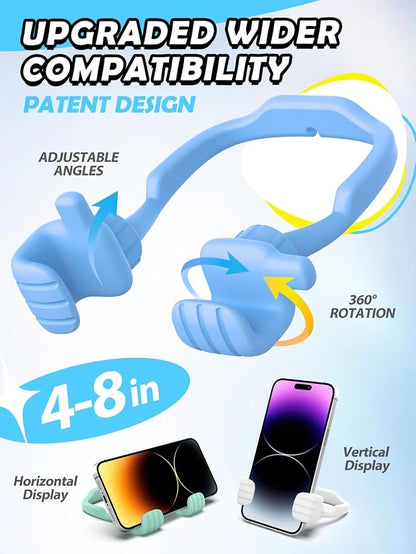 CALDEVER Stocking Stuffers for Men Women Teens Kids Gifts for Men Christmas: Thumbs Up Lazy Phone Stand Holder Funny Gadgets Teenage Boys Girls (Purple+Yellow+Black+White+Green+Grey+Blue+Pink, 8)