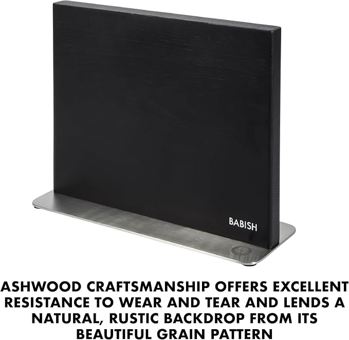Babish 5-Piece Magnetic Forged Kitchen Knife Block Set – 1.4116 German Steel Cutlery with Magnetic Knife Holder – Professional Chef Knife Set