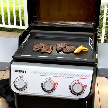 Full Size Griddle Insert for Weber Spirit 300 Series(2025 Models), Flat Top Grill Insert with Handles Replacement Parts for Weber Spirit E310 E325 EP325(2025), Non-stick Carbon Steel, Black