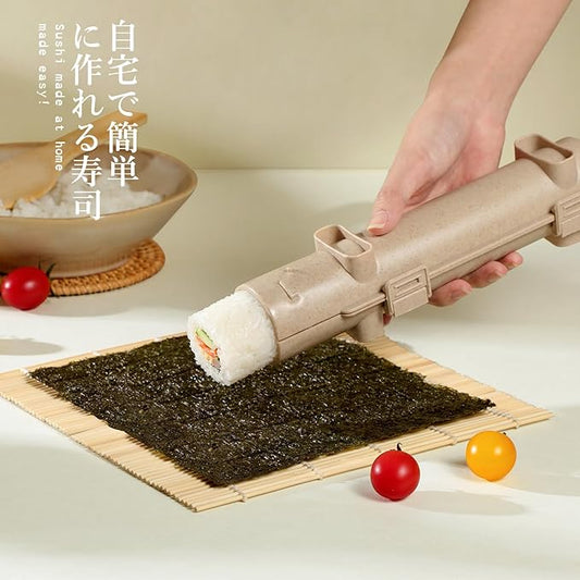 Delamu Sushi Making Kit, 20 in 1 Bazooka Roller Kit with Chef’s Knife, Bamboo Mats, Rice Mold, Temaki Sushi Mats, Rice Paddle, Spreader, Chopsticks, Sauce Dishes, Guide Book