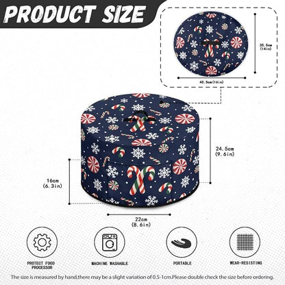 Candy Canes Snowflakes Slow Cooker Dust Cover Compatible with 6-8 qt Crock for Pot Peppermint Candies Small Kitchen Appliance Decor Dust Cover