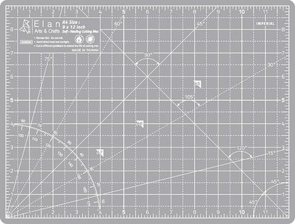 Elan Cutting Mat A4 Gray, Self Healing Cutting Mat 9x12 Inch, 5-Ply Craft Board Gray, Hobby Board for Crafts 9x12 Inch
