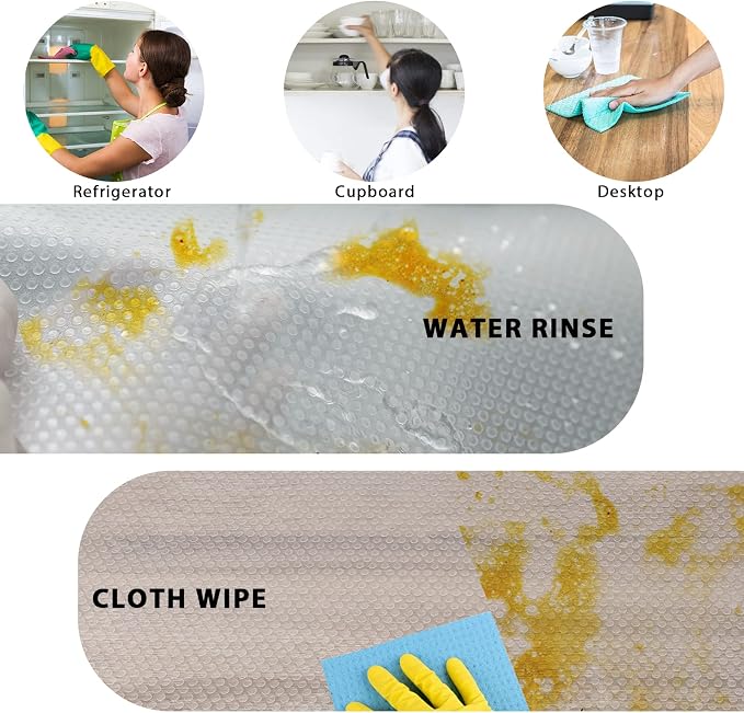 Aiosscd 7PCS Shelf Mats Refrigerator Liners Washable Refrigerator Pads Fridge Mats Drawer Placemats Home Kitchen Gadgets Accessories Organization for Top Freezer(White)