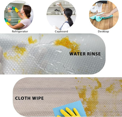 Aiosscd 7PCS Shelf Mats Refrigerator Liners Washable Refrigerator Pads Fridge Mats Drawer Placemats Home Kitchen Gadgets Accessories Organization for Top Freezer(White)