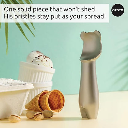 OTOTO Ice Cub Bear Ice Cream Scoop - Cool Kitchen Gadgets, White Elephant Gifts, Cute Kitchen Accessories, Funny Gifts, Stainless Steel Ice Cream Scooper, Cookie Dough Scoop, Cookie Scoop (Silver)