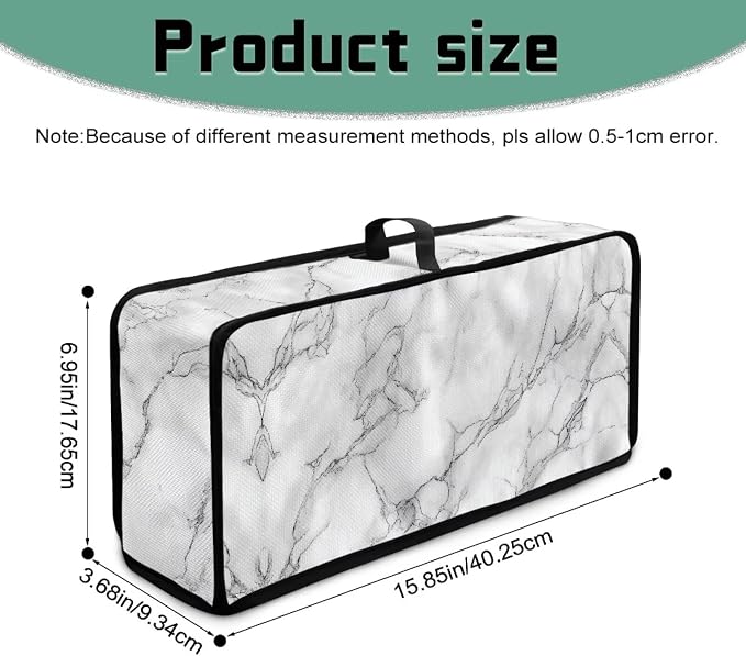 Slim 2 Slice Toaster Cover White Marble Cover for 2 Slice Slim Toaster, Water-Resistant Protective Dust Covers for Kitchen Appliances, Easy to Clean