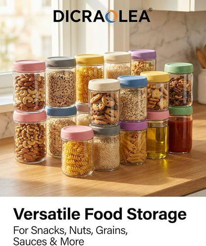 16oz 8Pack Glass Overnight Oats Jars Containers with Airtight Leakproof Lids, Reusable Mason Jars for Meal Prep, Yogurt Parfaits, Smoothies, Salads & Healthy Breakfast(16oz-8Pack)