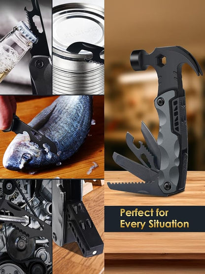 Fathers Day Dad Gifts from Daughter Son Wife, 13 in 1 Hammer Multitool, Cool Camping Accessories Survival Tools, Unique Birthday Present Ideas Gifts for Men, Husband, Grandpa, Step Dad, Him
