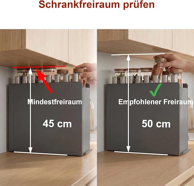 2 Tier No Assembly Pull Out Spice Rack Countertop, Sliding Drawer for Tall Bottles, with Magnetic Panels with Paper Towel Holder and 4 Hooks (Dark Grey, 2)