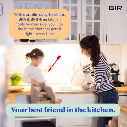 GIR: Get It Right Silicone Kitchen Spatula - Non-toxic Cooking Utensils for Nonstick Cookware, Cooking and Baking, Skinny - 11IN - Red